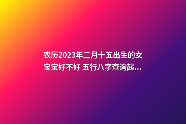 农历2023年二月十五出生的女宝宝好不好 五行八字查询起名